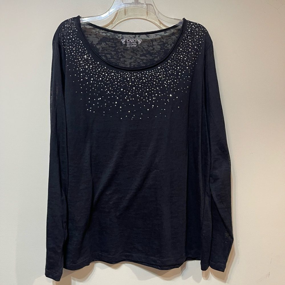 Cato Womens Top Black Size 22/24
